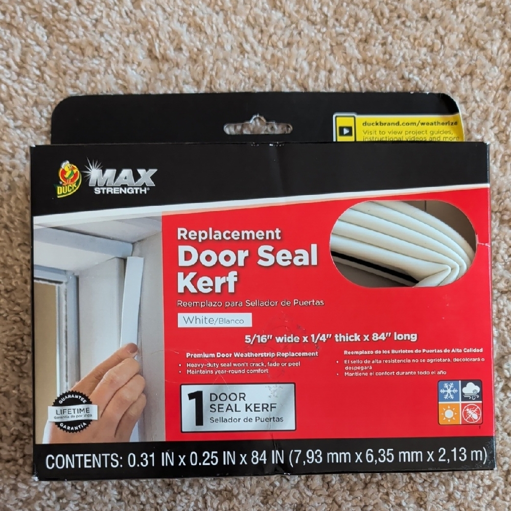 New In Packaging - Duck Max Strength Replacement Door Seal Kerf
